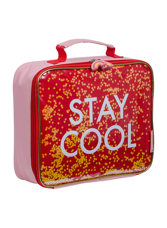 A Little Lovely Company Stay-Cool Text Printed Cool Bag for Kids, Red