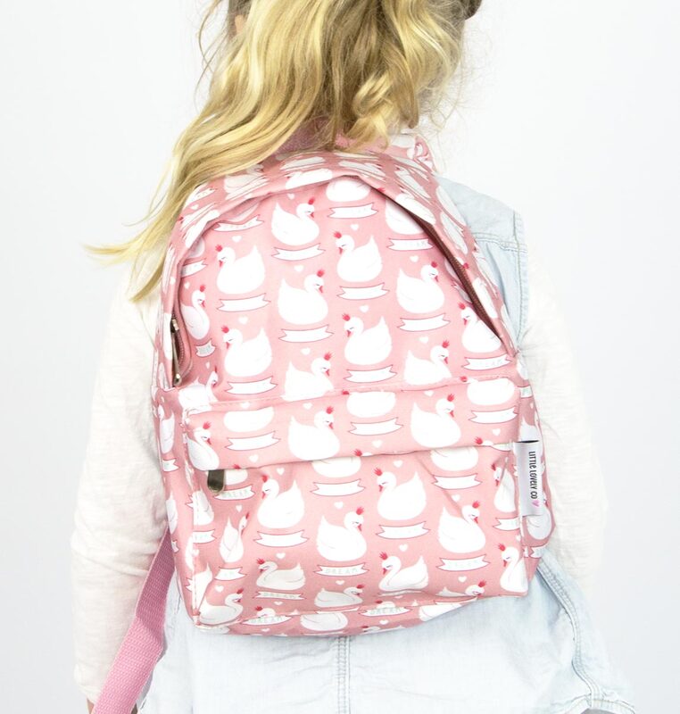 A little Lovely Company Swans Mini Backpack Bag for Girls, Pink