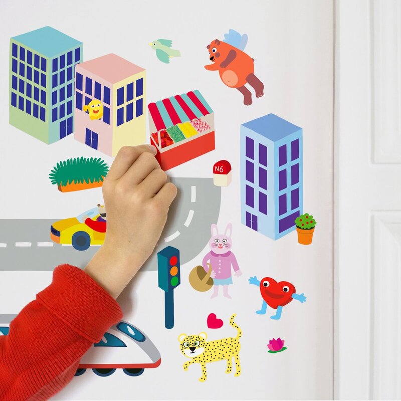 OMY City Wall Stickers Set, 100 Pieces, Ages 3+