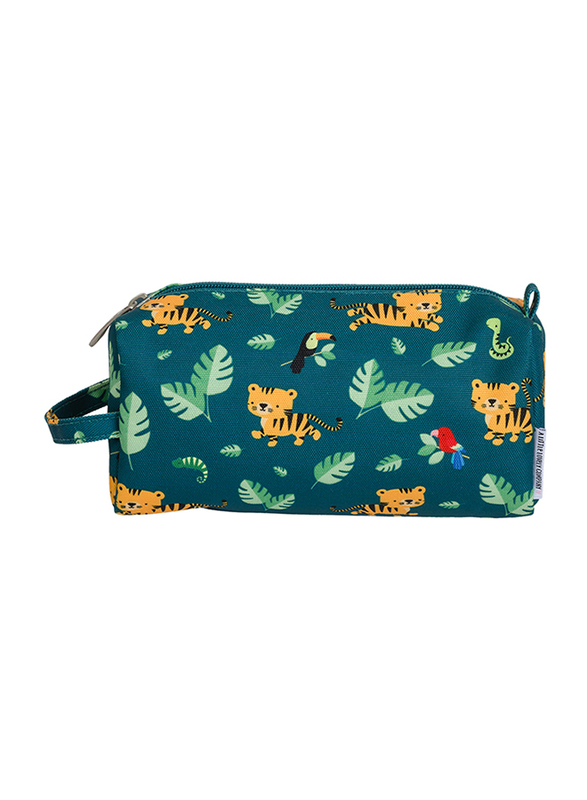 A Little Lovely Company Jungle Tiger Pencil Case for Boys, Green