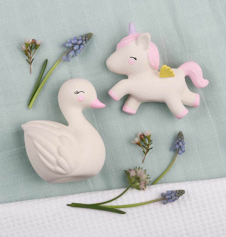 A Little Lovely Company Swan Natural Rubber Teething Toy, White
