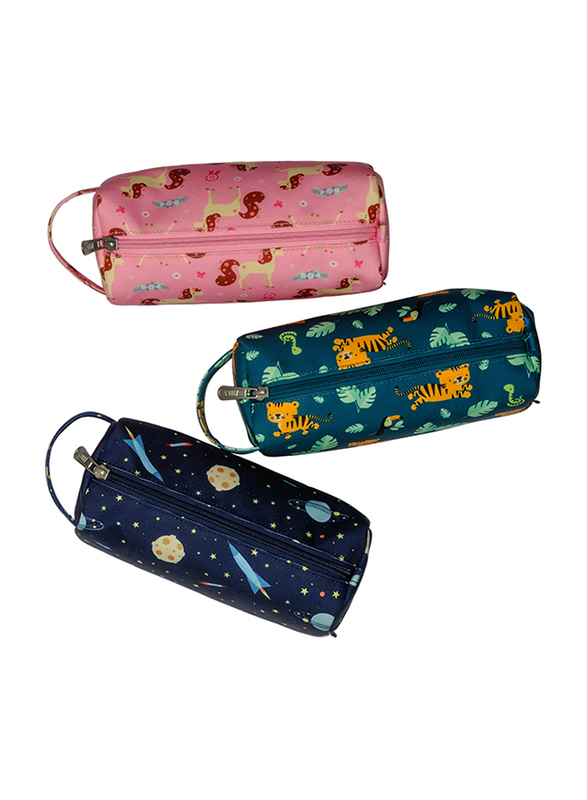 A Little Lovely Company Jungle Tiger Pencil Case for Boys, Green