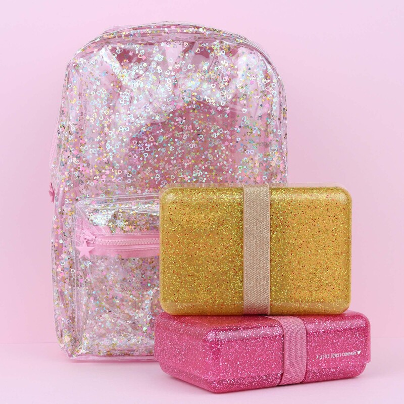 A Little Lovely Company Glitter Lunch Box, Gold