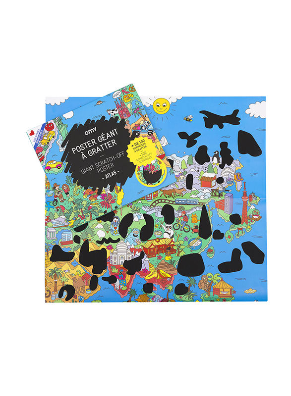 OMY Scratching Atlas Large Poster, Ages 3+