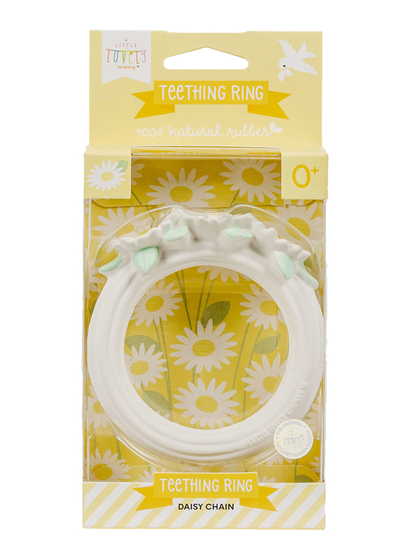 A Little Lovely Company Teething Ring, Daisy Chain, White