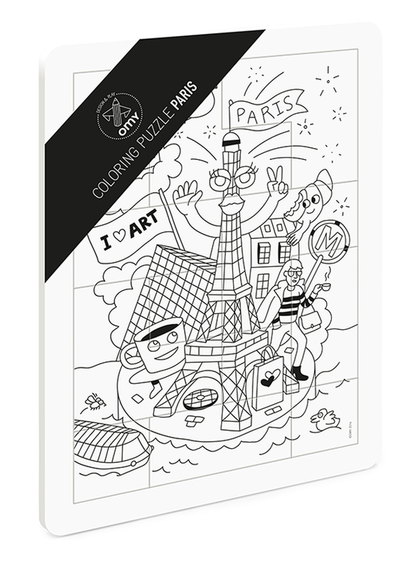 Omy 12-Piece Paris Coloring Puzzle