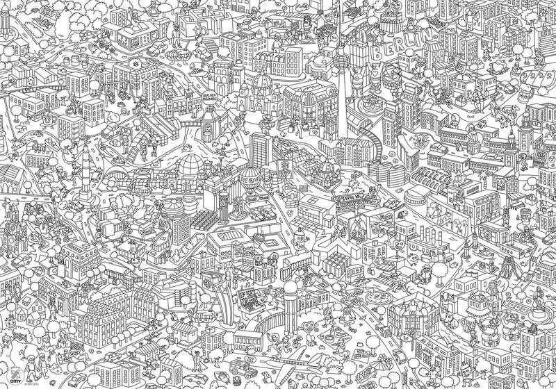 Omy Berlin Large Poster, Black/White