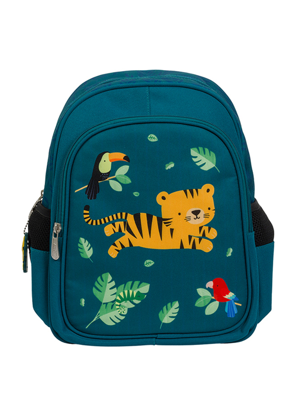 A Little Lovely Company Jungle Tiger Backpack Bag for Boys, Green