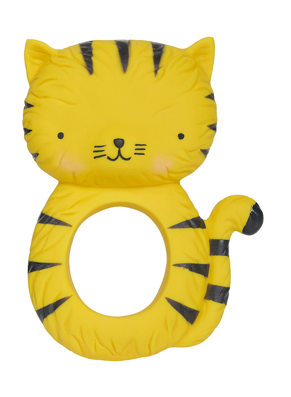 A Little Lovely Company Teething Ring, Tiger, Yellow