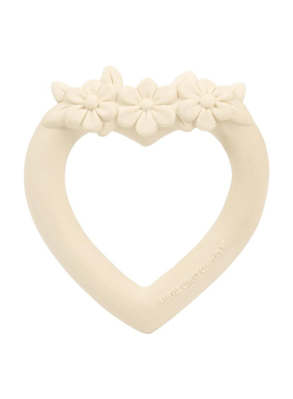 

A Little Lovely Company Sweet Heart Cream Teething Ring For Girls, White