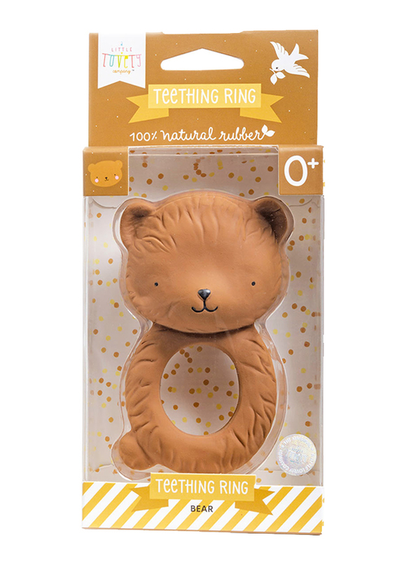 A Little Lovely Company Teething Ring, Bear, Brown