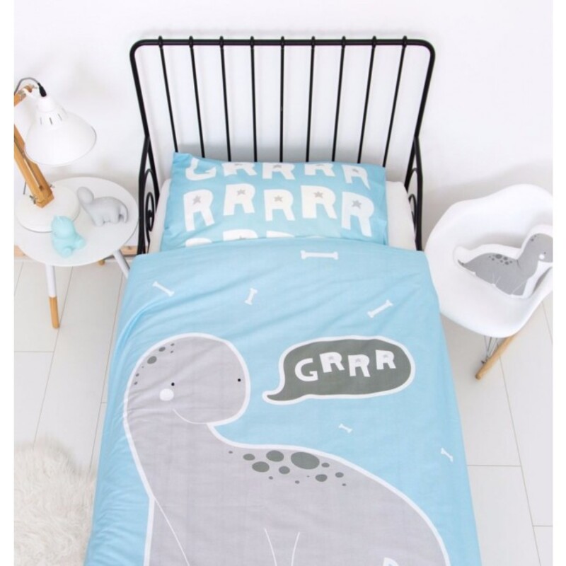A Little Lovely Company Duvet Cover, Brontosaurus, Light Blue