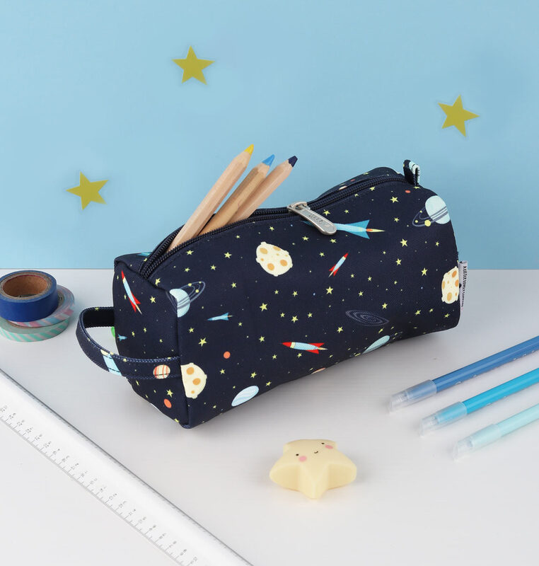 A Little Lovely Company Space Pencil Case for Boys, Blue