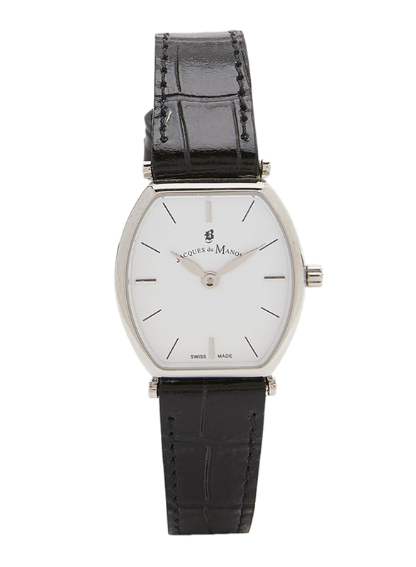 

Jacques Du Manoir Analog Watch for Women with Leather Band, Water Resistant, LOC8, Black-White