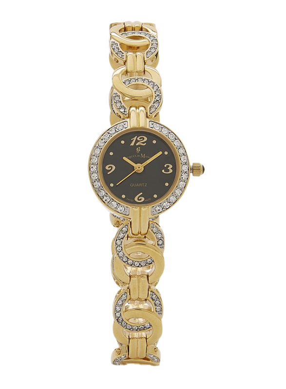 

Jacques Du Manoir Analog Watch for Women with Stainless Steel Band, Water Resistant, FL107, Gold-Black