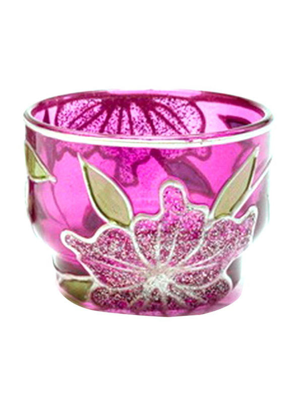 

Libra 5cm Tea Light Indoor/Outdoor Candle Holder, 2-Pieces, Purple/Gold