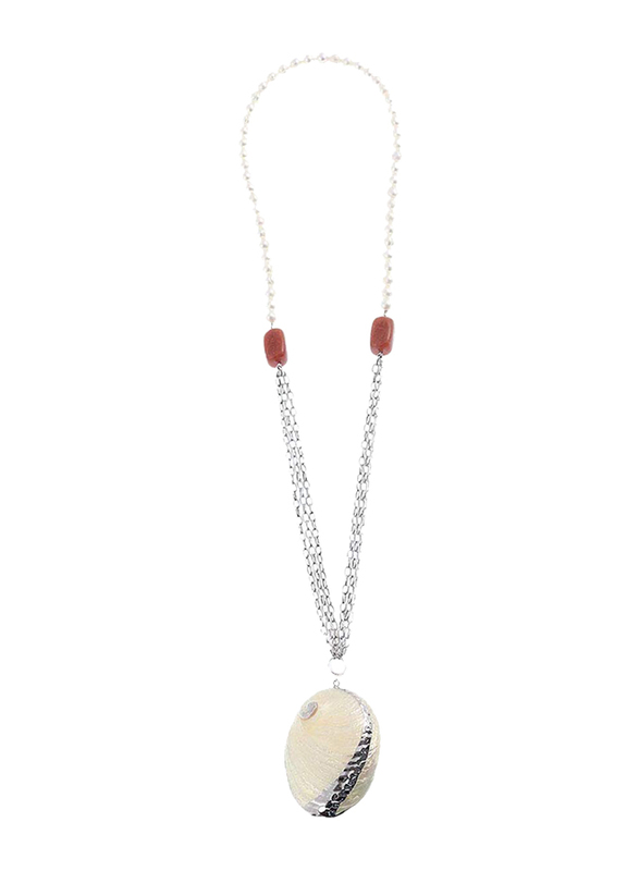 

Equss Sterling Silver Necklace for Women with White Pearl Pendant, White