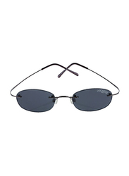 Lancaster Shock Lady Polarized Rimless Oval Sunglasses for Women, Black Lens, SUN01a, 60/25/120