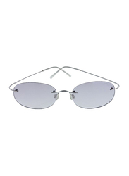 Lancaster Shock Lady Polarized Rimless Oval Sunglasses for Women, Grey Lens, SUN01B, 60/25/120