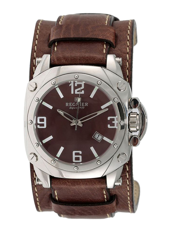 

Regnier Analog Watch for Men with Leather Band, Water Resistant, R121, Brown