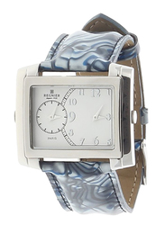 Regnier Analog Unisex Watch with Leather Band, Water Resistant, 1107113, Blue-White