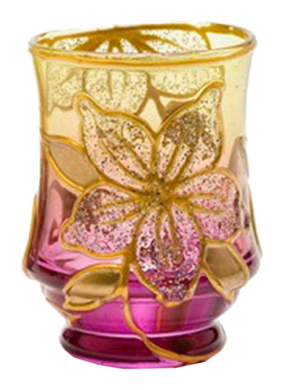 

Libra 7cm Tea Light Indoor/Outdoor Candle Holder, 2-Pieces, Purple/Gold/Clear