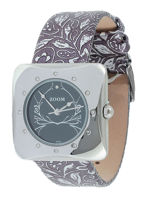 

Zoom Muse Analog Watch for Women with Leather Band, Water Resistant, ZOM6027, Multicolour-Black
