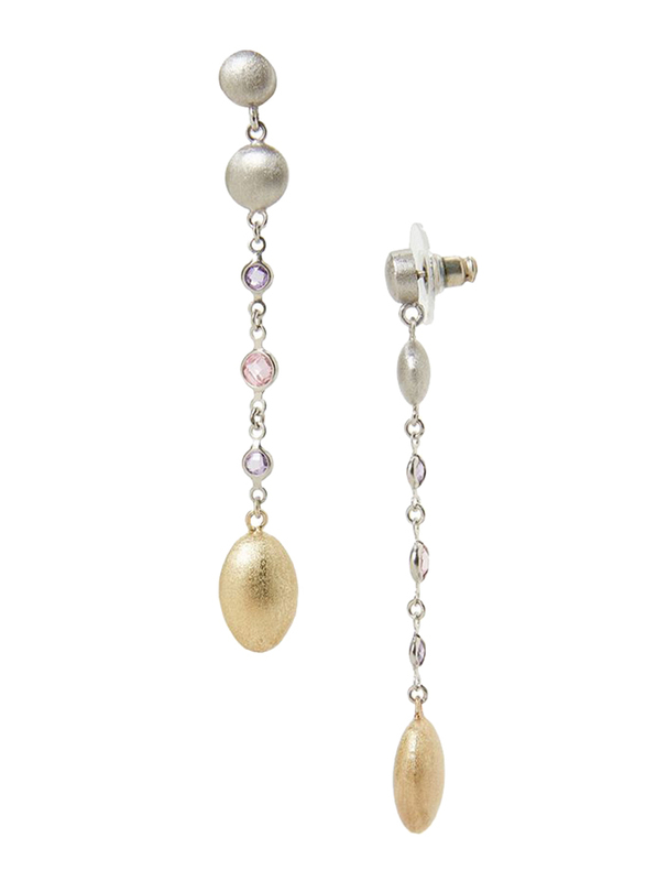 

Equss Sterling Silver Drop & Dangle Earrings for Women with Blue/Pink Crystal Stone, Gold/Silver