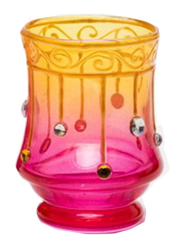 

Libra Tea Light Indoor/Outdoor Candle Holder Set, 2-Pieces, Pink/Yellow