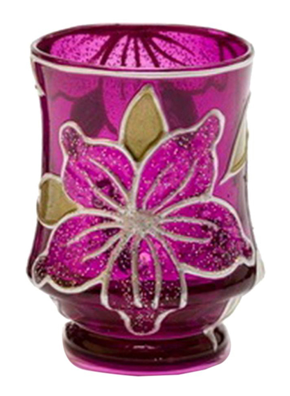 

Libra 7cm Tea Light Indoor/Outdoor Candle Holder, 2-Pieces, Purple/Gold