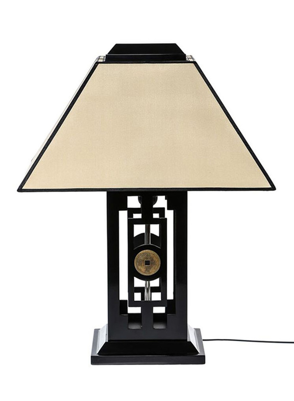 

NGA China Table Lamp, Beige/Black