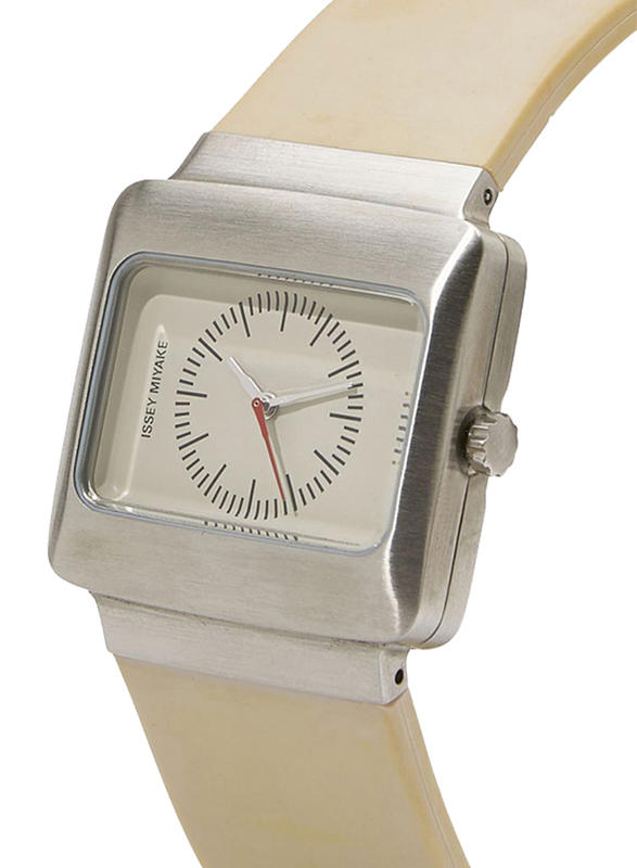 Issey Miyake Vakio Analog Unisex Watch with Rubber Band, ISM60087, Beige
