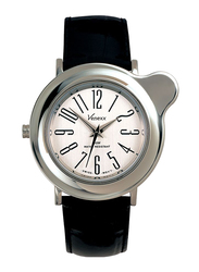 Venexx Analog Unisex Watch with Leather Band, Water Resistant, PW3.2A, Black-White