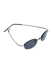 Lancaster Shock Lady Polarized Rimless Oval Sunglasses for Women, Black Lens, SUN01a, 60/25/120