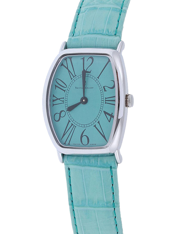 Prestige Analog Unisex Watch with Leather Band, Water Resistant, 21176 3P-VR, Blue