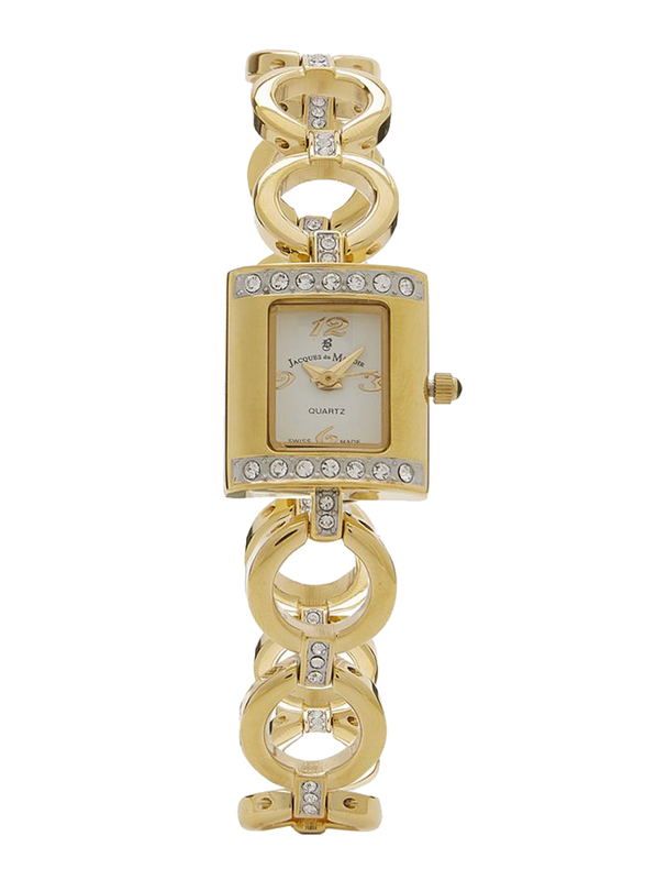 

Jacques Du Manoir Analog Watch for Women with Stainless Steel Band, Water Resistant, FL102, Gold-White