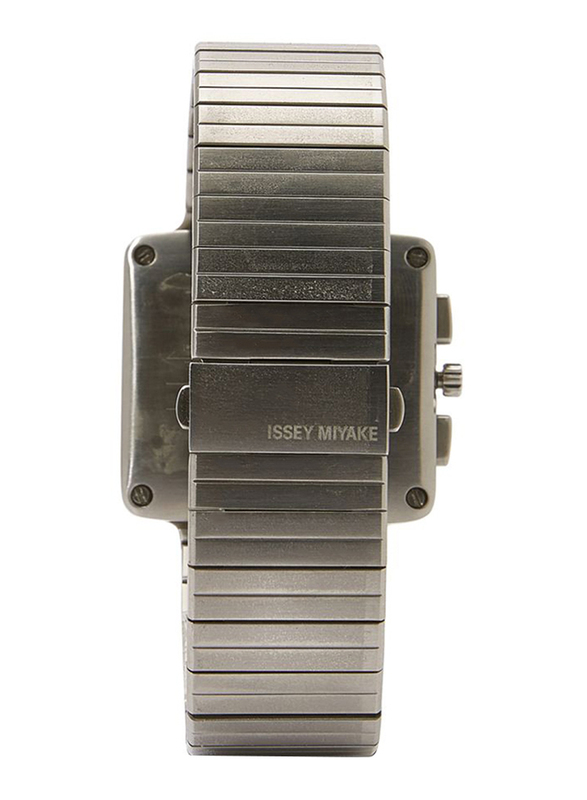 Issey Miyake Vakio Analog Unisex Watch with Stainless Steel Band, Water Resistant and Chronograph, ISM60080, Silver-Black