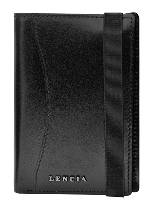 

Lencia Leather Bi-Fold Wallet for Men, LMW-15989-B, Black