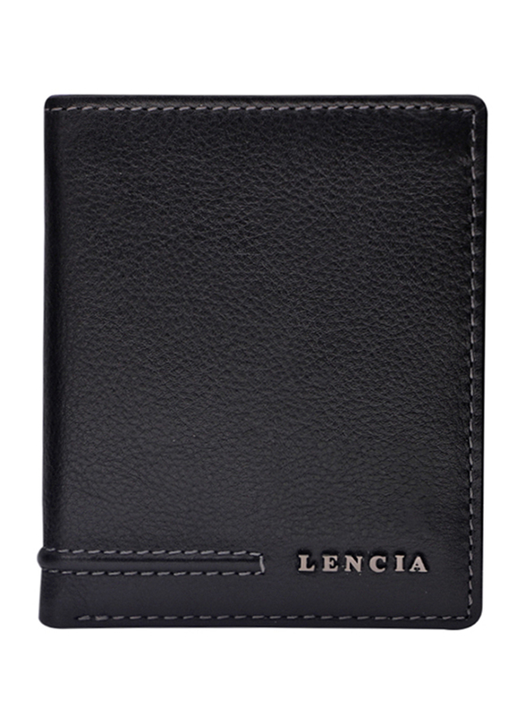 

Lencia Leather Bi-Fold Wallet for Men, LMW-15993-B, Black