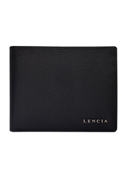 Lencia Leather Bi-Fold Wallet for Men, LMW-15988-B, Black