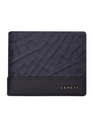 Lencia Leather Bi-Fold Wallet for Men, LMW-15987, Navy Blue