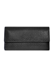 Lencia Leather Flap Wallet for Women, LWL-15983, Black