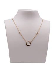 Fabian 14K Gold Plated Rose Gold Necklace for Women with "n-oon" Arabic Letter Pendant, Rose Gold