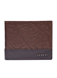 Lencia Leather Bi-Fold Wallet for Men, LMW-15987, Dark Brown
