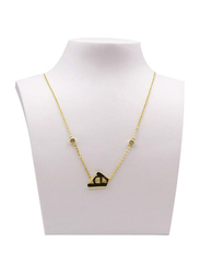 Fabian 14K Gold Plated Sterling Gold Necklace for Women with "h-a" Arabic Letter Pendant, Gold