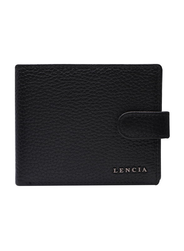 

Lencia Leather Bi-Fold Wallet for Men, LMW-15999-B, Black