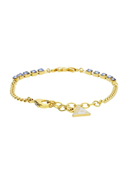 Guess Metal Charm Bracelet for Women with Cubic Zirconia Stone, Gold