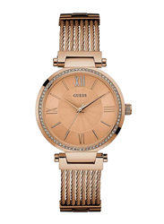 Guess Stainless Steel Analog Watch For Girl, Water Resistant, Rose Gold, W0638L4