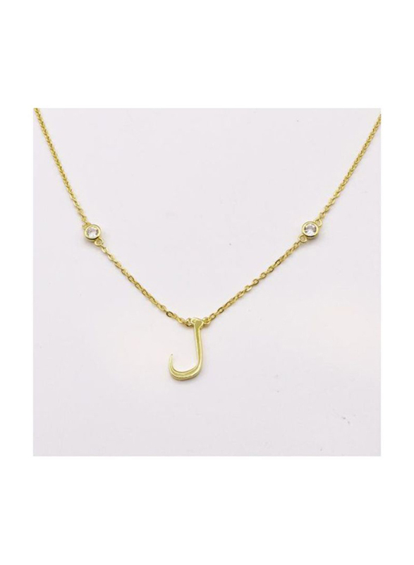 Fabian 14K Gold Plated Sterling Gold Necklace for Women with "l-aam" Arabic Letter Pendant, Gold