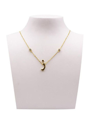 Fabian 14K Gold Plated Sterling Gold Necklace for Women with "z-aa" Arabic Letter Pendant, Gold